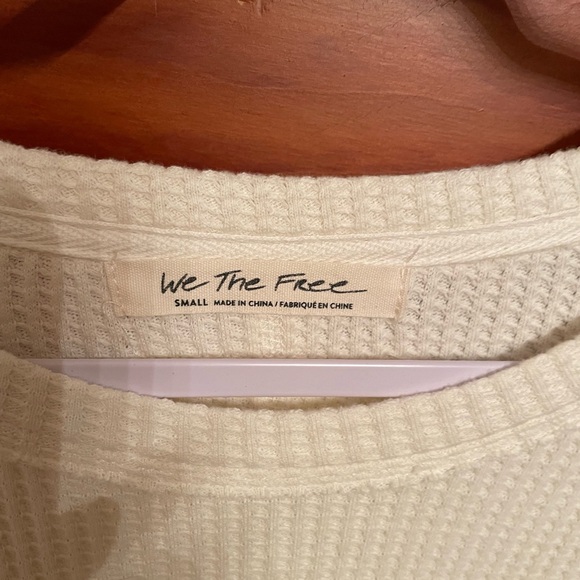 We The Free Cream Textured Top Free People Mod About You Cuff Raglan Top - Picture 6 of 10